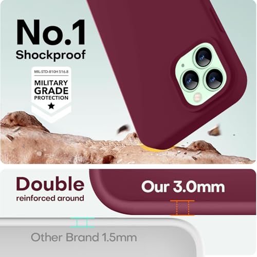 Image of LOVE 3000 Compatible with iPhone 12 Pro Max Phone Case | Thickening Liquid Silicone | Anti-Scratch Microfiber Lining | Full-Body Duty Heavy Protection Case for iPhone 12 Pro Max Women Girls, WineRed