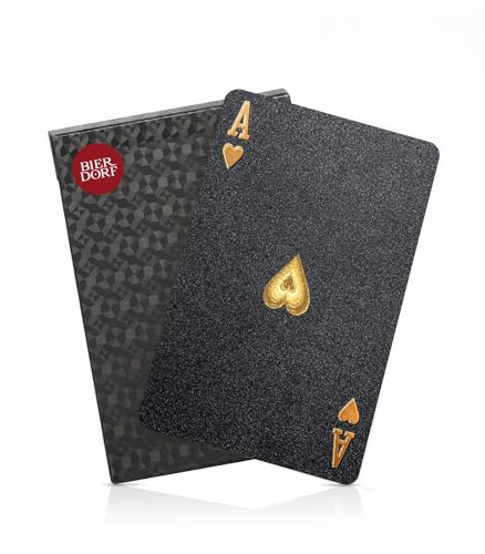 BIERDORF Diamond Waterproof Black Playing Cards, Poker...
