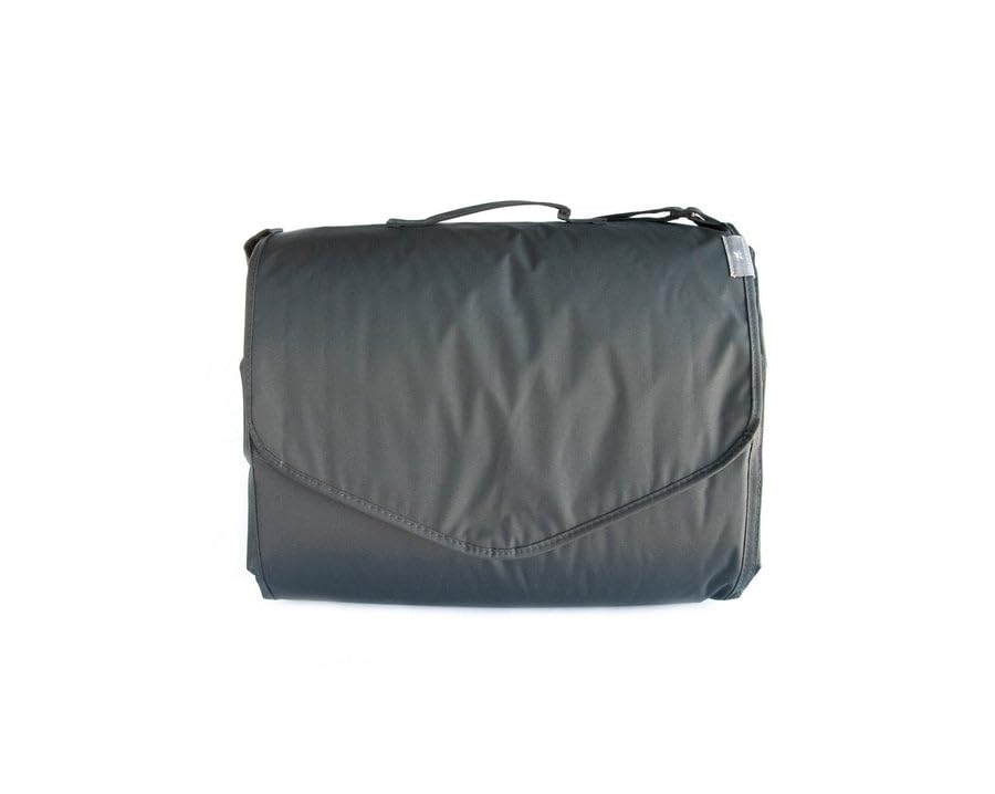 Image of Little Unicorn 5'x7' Outdoor Family Picnic & Beach Blanket | Durable & Water-Resistant Fabric | Compact Fold & Easily Wipes Clean | Zipper Pocket (Shoreline Stripe)