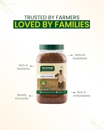 Image of Farm Veda Jaggery Powder - 1 Kg | Natural Sweetener from Sugarcane Juice | No Chemicals or Preservatives | Iron Rich | Traditional Gud Powder | Healthy Sugar Alternative