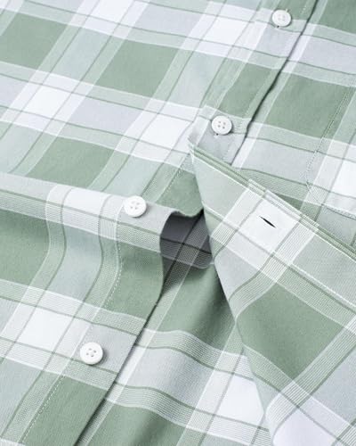 Image of Alimens & Gentle Mens Solid Oxford Shirt Long Sleeve Dress Shirt Work Casual Button Down Shirts with Pocket