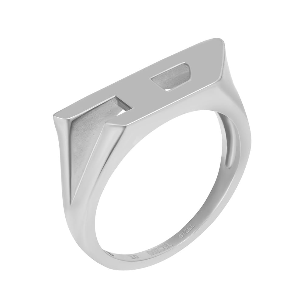 Diesel D Logo Anillos Unisex de acero inoxidable con sello