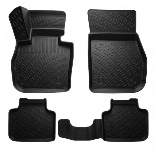 RizLiner Jeep Compass 2018-2026 Floor Mats 3D Custom Fit Rubber Car Mats Laser Measured Waterproof Floor Liners All Weather Odorless Non-Slip TPE (Front & Rear Black)