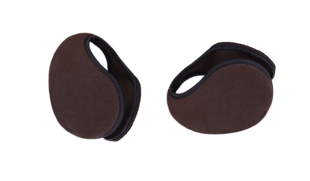 Fleece Ear Muffs - Brown (Pack of 2) - Ear Cap - Warm - Soft - Winter Solid Color - Plush Ear Muffs (Earmuffs) - Wraparound Style-image-39