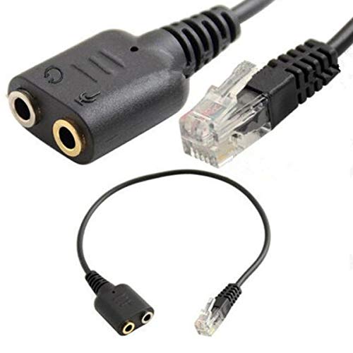 Adaptateur prise jack 3.5mm femelle vers RJ9 pour connecter un casque sur téléphone Cisco Avaya