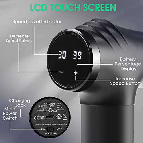 Hvreghy Massage Gun Deep Tissue, Percussion Body Muscle Massager For Athletes, Electric Back Massager For Pain Relief, Brushless Motor Super Quiet And Portable, Black #TOP1