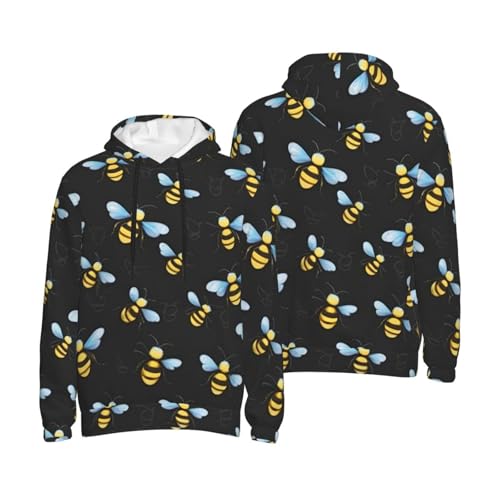 Sweat à capuche imprimé abeille au style décontracté et polyvalent
