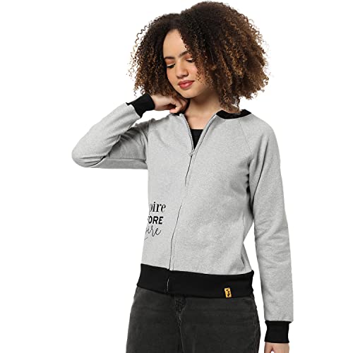 Image of PINACOLADA Women Stylish Zipper Sweatshirt Regular Fit for Casual Wear | Full Sleeves | Cotton | Sweatshirt Crafted with Comfort Fit and High Performance for Everyday Wear