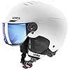 uvex Rocket jr Visor, Casco da Sci Unisex Bambini, White-Black Mat, 54-58 cm