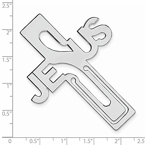 Diamond2Deal Sterling Silver Rhodium-Plated Jesus Cross Bookmark #TOP1