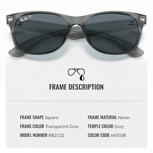 Image of Ray-Ban RB2132 NEW WAYFARER CLASSIC Square Shaped Sunglasses for Men & Women with Official RAYBAN Eyewear Kit