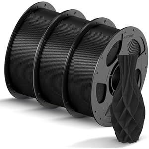 ANYCUBIC PLA Filament 1.75mm, 3D Printer Filament, Intelligent Identification, Dimensional Accuracy +/- 0.02mm, 3 Pack 1KG Reusable Spool, Black*3 3kg 3*1kg pla Black
