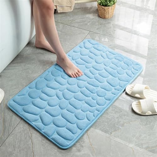 Alfombra de baño con relieve de adoquines de espuma con memoria 4