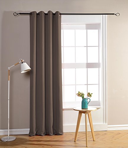 HOMEROKK Rideau Occultant 100% Polyester (Taupe Foncé, 140 X 260 cm)
