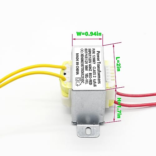 12v10w acac power transformer input 120v60hz single-phase transformer applicable to motorhome electric fireplace instrument small power k-001 led light strip lndustrial control etc