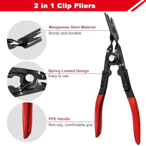 image for AXELECT 3 Pcs Clip Remover Tool, Clip Pliers Set Fastener Removal Tool