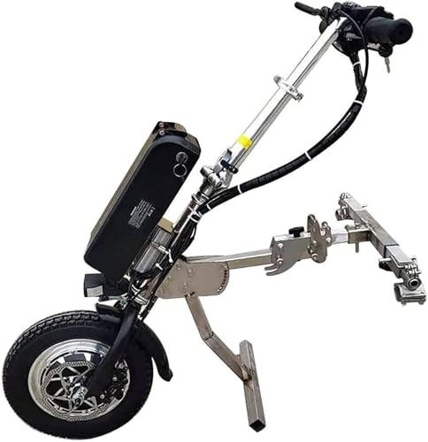500W 車椅子牽引装置,17AHリチウム電池自走用車いす牽引式電動補助装置,フロントライト + ショックアブソーバーシステム, 12インチタイヤ 介助用車いす駆動装置 LCDディスプレイ、3段変速、前進後退切替モード(A)