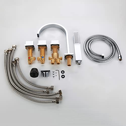 Ensemble de Mitigeur de Bain-Douche 5 Trous Cascade avec Douchette - 2
