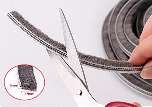 Hokmly 16 Ft Feet 5M (196 Inch) Brush Weather Stripping,Card-Slot Seal Strip Pile Weatherstrip Door Sweep Brush For Door Window (5Mm X 12Mm (3/16 1/2 Inch), Gray) #TOP3