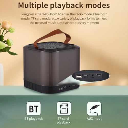 CIADAZ Conjunto de mini máquina de karaokê, microfone sem fio e alto-falante com 2 microfones recarr