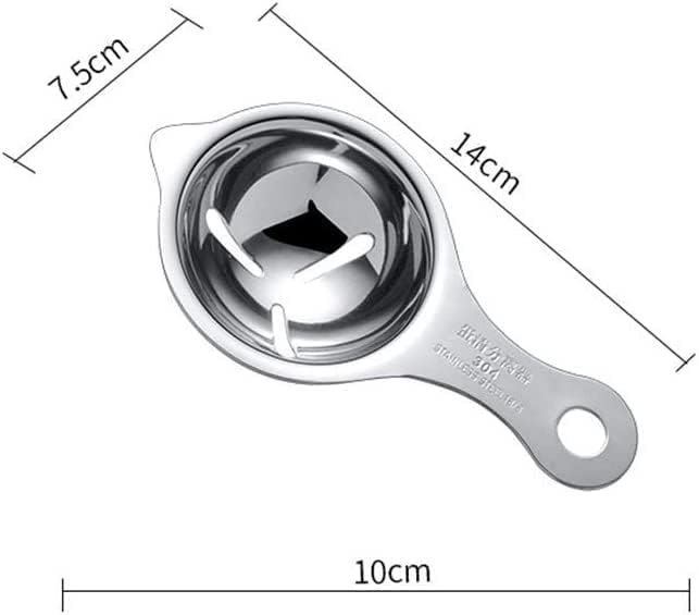 PM E-SHOP Stainless Steel Egg Separator - Easy Yolk & White Divider Filter | Durable, Dishwasher Safe Baking Tool for Kitchen, Cooking and Baking | Egg Strainer Spoon (White, 1 Piece) 1