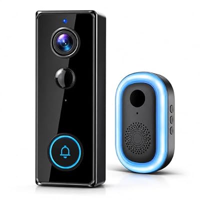 Winnes Doorbell Camera Wireless No Subscription, Video Doorbell with Chime – AI Human Detection, Two-Way Audio, PIR Motion Sensor, Night Vision, IP65 Weatherproof, Works with Tuya Smart App