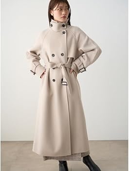 Amazon.co.jp: [セルフォード] ウール混リバートレンチコート