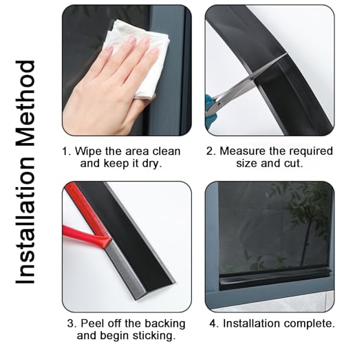Protectores de lluvia de goma para mantener secas las ventanas y puertas exteriores 7