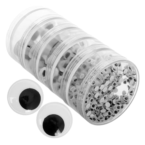 HOOTNEE Mini Googly Eyes Round Plastic Safety Eyes for Boys and Supplies DIY Projects