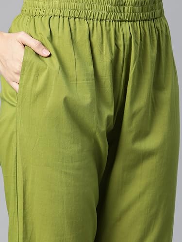 Image of Yuris Women Blue Green Striped Kaftan with Trousers