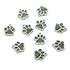 Magibeads 10Pcs Animal Cat Dog Paw Charms with Glitter Powder Alloy Enamel Puppy Footprint Charms Paw Prints Pendants for Jewelry Making Sea Green 17.7x16.6mm #4