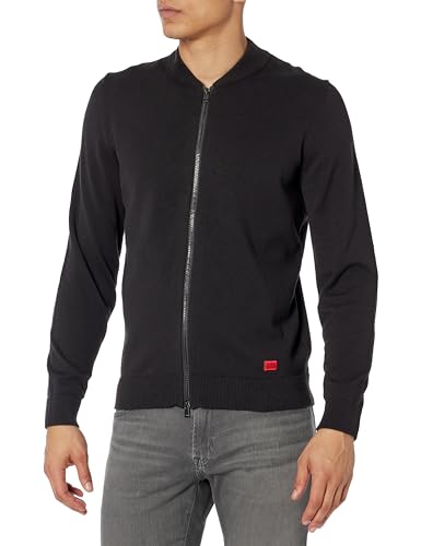 HUGO Men's Full Zip Up Cotton Sweater