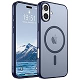 Picture of SUPFINE Magnetic for iPhone 16 Plus Case(Compatible with MagSafe) (Military Grade Drop Protection) Slim Translucent Matte Shockproof with Anti-Fingerprint Phone Case,Navy Blue