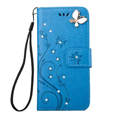 Wiftly Funda de Piel con Tapa Tipo Libro, con Purpurina