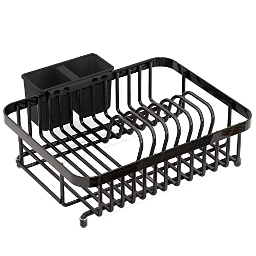 1Easylife Dish Drying Rack With Anti Rust Frame, Small Dish Drainer Rack For Kitchen Counter, Sink Dish Rack On Counter With Utensil Holder And Non-Slip Rubber Feet Rustproof For Organizer Storage #TOP7