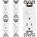 ENERLITES Combination Single Pole Toggle Switch 15A/120VAC and Tamper-Resistant Receptacle 15A/125VAC, Residential Grade, UL Listed, 62150-TR-W, White, 5 Pack