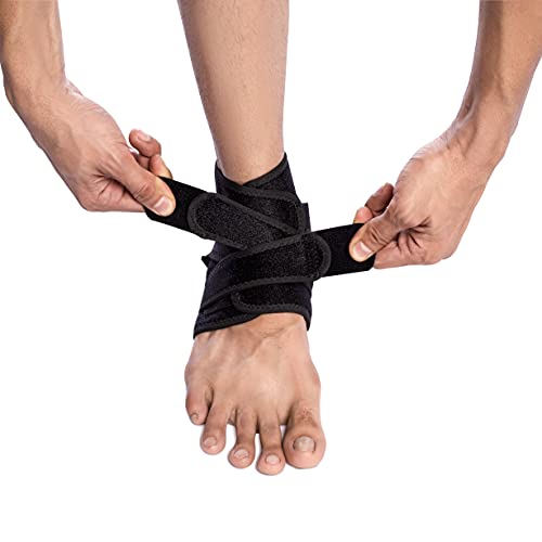 Image of FOVERA Adjustable Ankle Support Brace (2 PCS) Breathable Nylon Material Super Elastic and Comfortable, Suitable for Sports