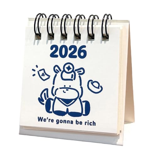 Calendario da tavolo 2026 piccolo con design a cavallo, per decorazione domestica e ufficio e pianificazione mensile, calendario riciclabile per uso familiare