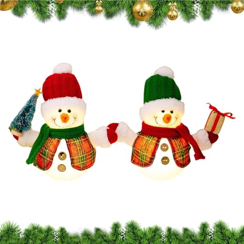 LED雪だるまデコレーション、電池式ライトアップぬいぐるみ置物、クリスマス装飾用、柔らかい雪だるまのぬいぐるみおもちゃ、ソファ、テーブル、棚、暖炉、寝室、リビングルーム、ホリデーパーティーディスプレイ用