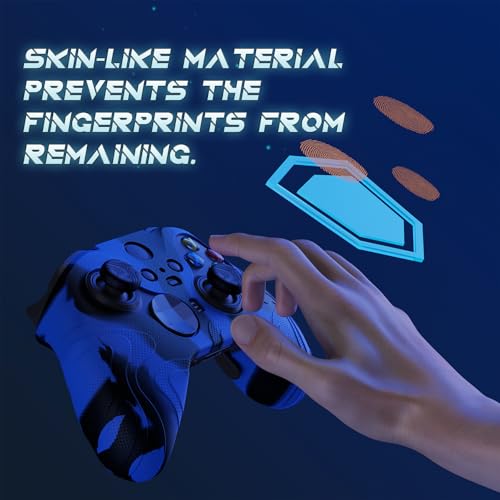 Image of PlayVital Mountain Range Edition Silicone Cover for Xbox Elite Wireless Controller Series 2, Blue & Black Anti-Slip Controller Skin for Xbox Elite Series 2 Core with Thumb Grips