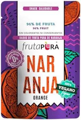 FRUTA PURA Naranja 40g - 20 dados blandos de fruta tipo gominola ...