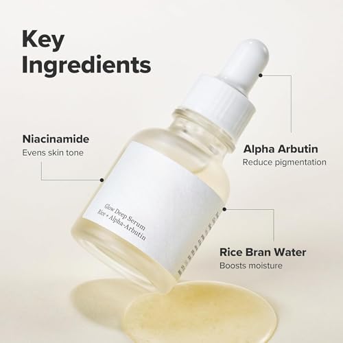 Image of Glow Deep Serum with Rice Bran Water and Alpha Arbutin 30ml Korean Face Serum for Brightening Even Skin Tone and Dark Spot Care Hydrating Daily Skin Treatment