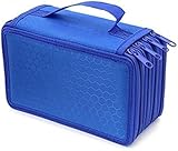 Estojo escolar grande com 4 divisórias organizador caneta lápis capacidade 72 peças portátil (Azul)