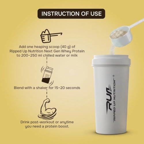 Image of Ripped Up Nutrition Next Gen Whey Protein Powder | Whey + Fermented Yeast with DigeZyme Digestive Enzymes | 26g Protein, Complete Amino Profile | No Bloating, Low Sugar | (1 Kg, Malai Kulfi)