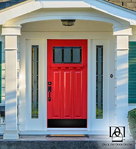 Deck The Door – Plaque De Porte – Accent élégant Et Protection Durable – Aluminium Anodisé – Comprend Un Autocollant Facile – 15,2 X 86,4 Cm, Noir Satiné