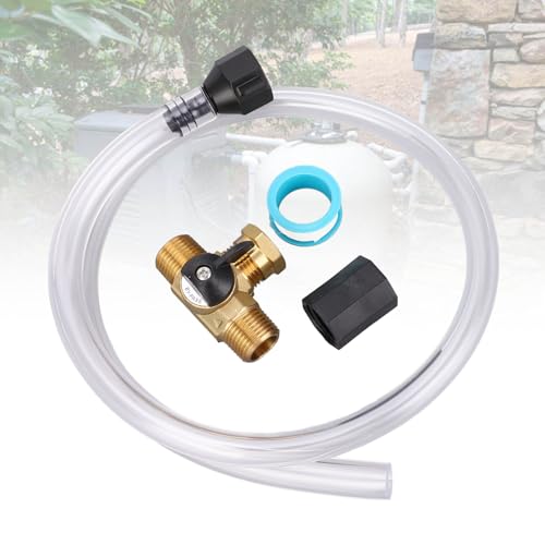 Image of Pissente RV Winterizing Kit, Antifreeze Fill Pipes, Brass Valves, Universal Fit, PTFE Seal, Easy Maneuver Hose, for Boats and RVs