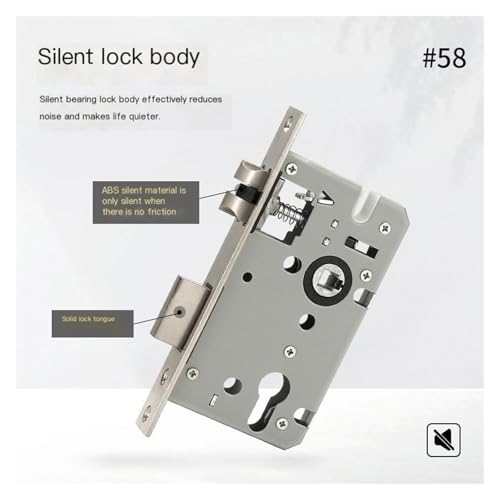 Cerradura de puerta de madera negra integrada con manija silenciosa Type D 4