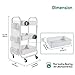 DESIGNA 3-Tier Rolling Cart, Utility Cart with Handle, Extra 3 Storage Accessories, Removable Pegboard, Easy Assembly Craft Carts for Kitchen, Bathroom, Office, Metal, White