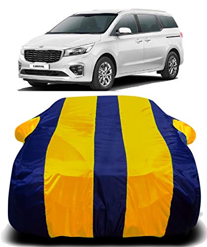 Image of Waterproof Car Cover with Ultra Surface Body Protection (Yellow Stripes) (KIA)