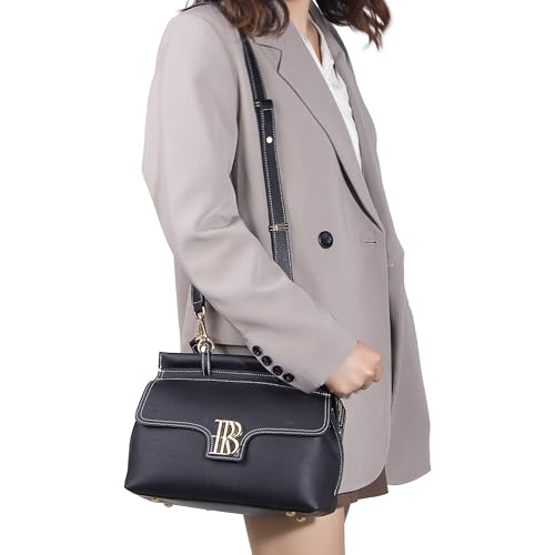 Genuine Cow Leather Shoulder Crossbody Bag for Women, Large Capacity Top Handle Handbag Stylish Daily Purse 32482